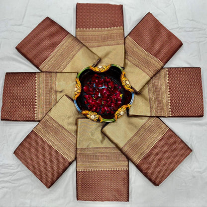 Blue & Maroon  Kanchipuram Soft Lichi Silk Saree Bold And Beautiful Weaving Banarasi  Silk Exclusive Indian Wedding Saree