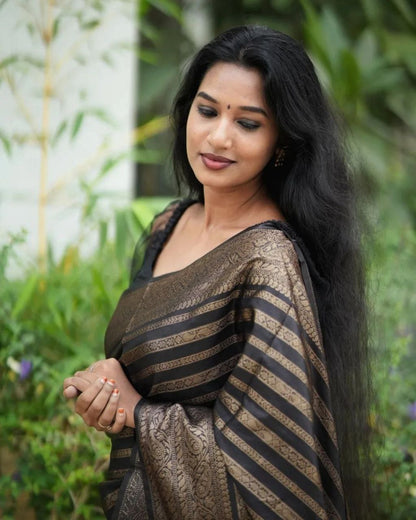 Kanchipuram Silk Saree Bollywood Style Party Wear  Indian Wedding Wear Saree Stunning Banarasi Look Saree
