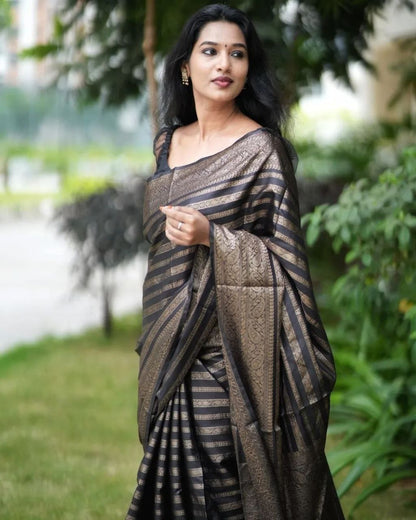 Kanchipuram Silk Saree Bollywood Style Party Wear  Indian Wedding Wear Saree Stunning Banarasi Look Saree