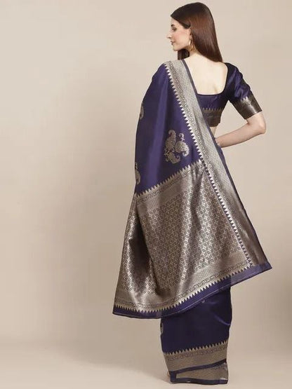 Pink Woven Kanjivaram Banarasi Jacquard Silk Saree with Golden Zari Work , Pure Silk Saree  For Womens
