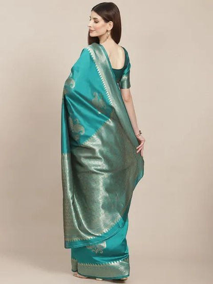 Pink Woven Kanjivaram Banarasi Jacquard Silk Saree with Golden Zari Work , Pure Silk Saree  For Womens