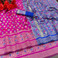 Women's Kanjivaram Silk Blend Booti Jacquard Saree With Blouse Piece Silk Blend Orgenza