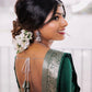 Sizzling Dark Green Soft Banarasi Silk Saree With Shining Silver Border And Beautiful Blouse Piece
