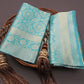 SKY BLUE Designer Silk Jacquard Saree For Bridesmade With Beautiful Blouse, Printed Saree For Wedding