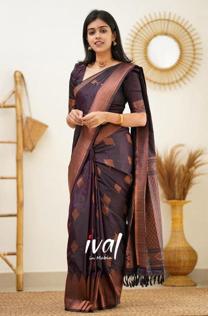 Women Geometric Pattern Banarasi Saree with Contrast Border And Blouse Piece