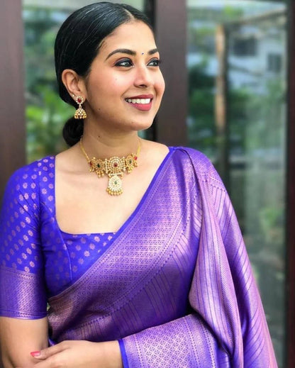 Women's Kanjeevaram Silk Sari Pure Zari Vintage Indian Blouse 100% Woven Sarees Handwoven Fabric Traditional Women's Wedding Piece Bollywood Designer Saree