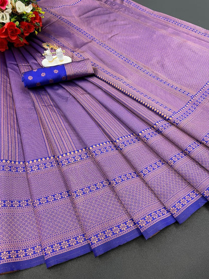 Women's Kanjeevaram Silk Sari Pure Zari Vintage Indian Blouse 100% Woven Sarees Handwoven Fabric Traditional Women's Wedding Piece Bollywood Designer Saree