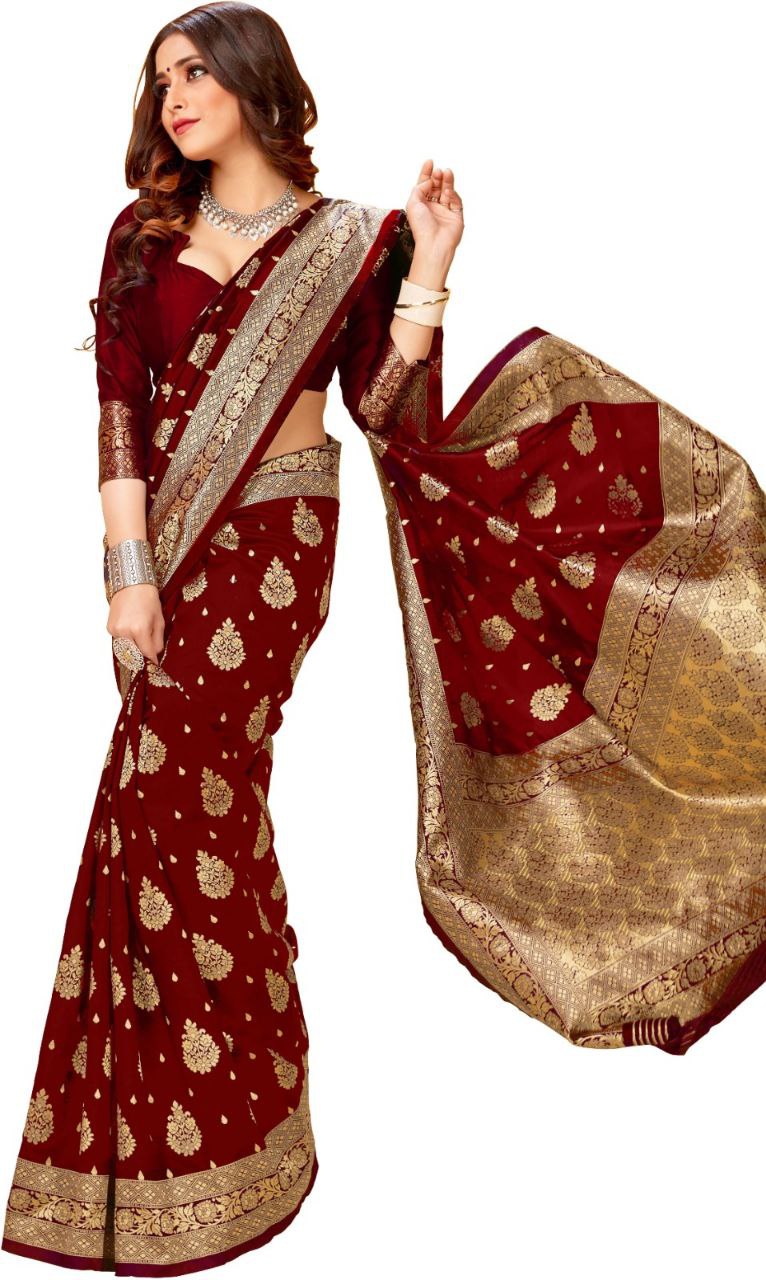 INDIAN TRADITIONAL WEAR COLLECTION BEAUTIFUL STYLISH FANCY COLORFUL PARTY WEAR & OCCASIONAL WEAR BANARASI SILK SAREES