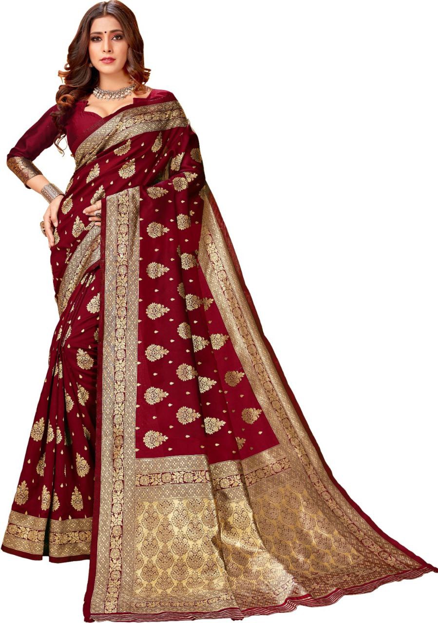 INDIAN TRADITIONAL WEAR COLLECTION BEAUTIFUL STYLISH FANCY COLORFUL PARTY WEAR & OCCASIONAL WEAR BANARASI SILK SAREES