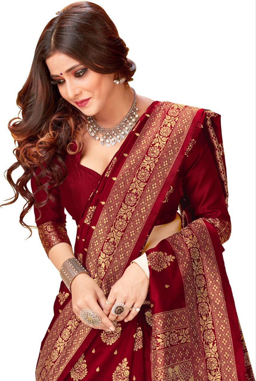 INDIAN TRADITIONAL WEAR COLLECTION BEAUTIFUL STYLISH FANCY COLORFUL PARTY WEAR & OCCASIONAL WEAR BANARASI SILK SAREES