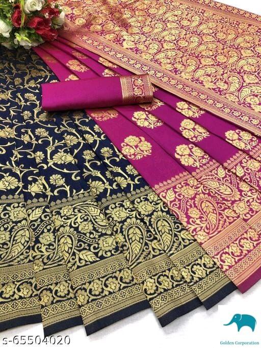 New Jacquard Casual Wear Fancy Half Half Silk Saree, With Blouse Piece, 5.5 M (Separate Blouse Piece)