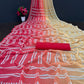 Women's Beautiful Digital Printed Multicolour Faux Georgette Saree With Tafeta Silk Blouse