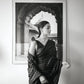 Women's Printed Georgette BLack Alia Bhatt Saree with Unstitched Blouse Piece