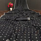 Women's Printed Georgette BLack Alia Bhatt Saree with Unstitched Blouse Piece