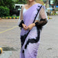 Bollywood celebrity wear lavender color faux georgette saree for women, printed saree for wedding, stylish party wear designer saree