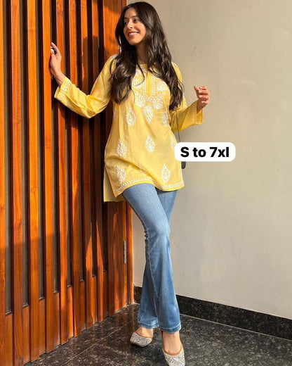 New Lunching Beautiful Fancy Designer Festival  Special Kurti Style Tops For Women's