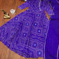 Blue & Purple  New Bandhani Faux Georgette Anarkali Gown with printed Dupptta