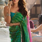 GREEN-Pink Alia bhatt Rocky and Rani Movie saree-Bridesmaid Georgette Bandhani Print  Designer Boarder Saree with Blouse partywear saree