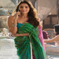 GREEN-Pink Alia bhatt Rocky and Rani Movie saree-Bridesmaid Georgette Bandhani Print  Designer Boarder Saree with Blouse partywear saree