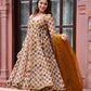 Musturd Yellow Designer Indian Embroidered Partywear Long Flared Anarkali Kurta for women Full Stitched