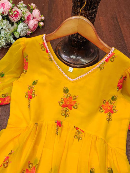 Beautiful Faux georgette Digital Flower Print with full lining Women Party Daily wear Western Midi Dress
