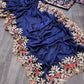 Royal Blue Color Rangoli SIlk With Embroidery Work Saree Collection At Best Rate