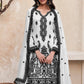 Black And White Chikankari Kurta With Palazzo Set, Designer Premium Silk Pakistani Salwar Suit