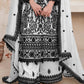 Black And White Chikankari Kurta With Palazzo Set, Designer Premium Silk Pakistani Salwar Suit