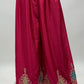 Dream Pink Palazzo Pants with Vibrant Floral Embroidery Suit Dress