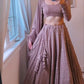 Light Purple Georgette Lehenga Choli With Embroidery Sequence Work And Georgette Dupatta For Women , Bridesmaid Lehenga
