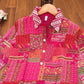Pink Faux Georgette Embroidery worked Afghani KurtI, Bottom For Girls And Womens