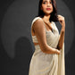 White Designer party wear bollywood indian style Reception wear fancy sequence work saree for women