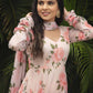 Pretty Cream Color Pure Soft Faux Georgette Floral Print Anarkali Gown Pent With Dupatta