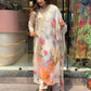 Off White Floral Printed Women Embroidery Straight Kurta Set with Dupatta