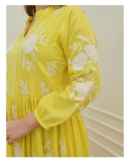 Beutiful 3 Colors  Embroidery Work Rayon Gown For Womens And Girls
