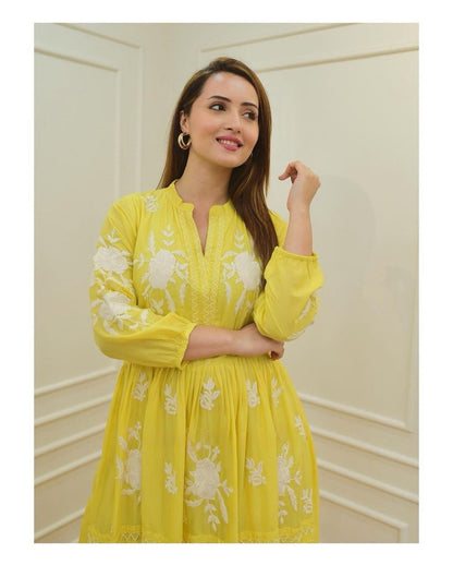 Beutiful 3 Colors  Embroidery Work Rayon Gown For Womens And Girls