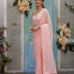 Elegant Pink Color Georgette Rainbow Sequence Embrodery Work Saree