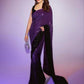 Purple Color Georgette Sequence Embroidery Work Saree For Women's
