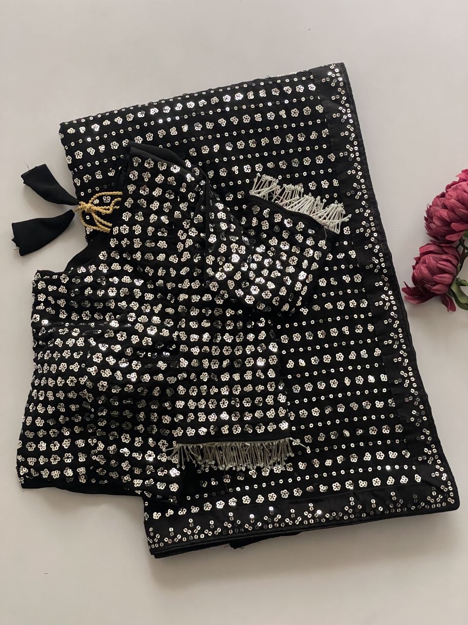 New Bollywood  Heavy quality Faux Georgette 5MM Sequins & Multy Embroidery Work Done On Saree | 4.4 Mtr Work | Blouse-Georgette With Heavy Embroidery Work