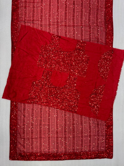 New Bollywood BlockBuster Design Launching 5MM Sequins & Multi Embroidery Work Saree | 4.4 Mtr Work | Blouse-Heavy Embroidery Work