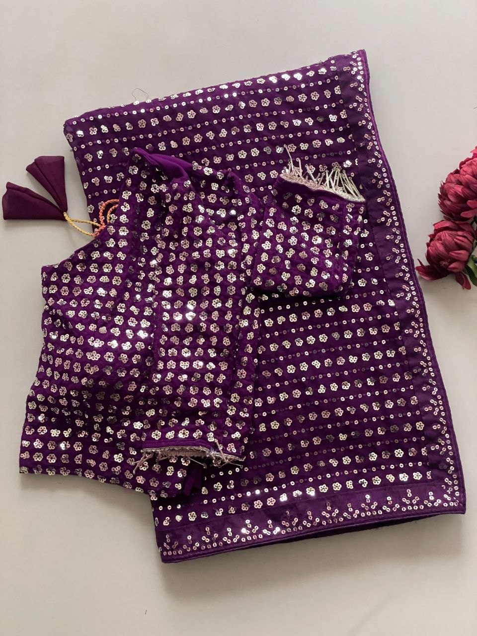 New Bollywood  Heavy quality Faux Georgette 5MM Sequins & Multy Embroidery Work Done On Saree | 4.4 Mtr Work | Blouse-Georgette With Heavy Embroidery Work