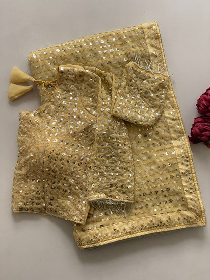 New Bollywood  Heavy quality Faux Georgette 5MM Sequins & Multy Embroidery Work Done On Saree | 4.4 Mtr Work | Blouse-Georgette With Heavy Embroidery Work