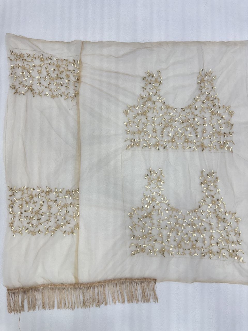 New Trending Bollywood Heavy Quality Butterfly Net 5mm Sequins Embroidery work in Saree | 4.4 Mtr Work | Blouse Of Net With Heavy Embroidery With Sleeves
