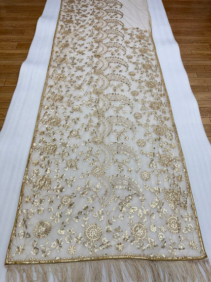 New Trending Bollywood Heavy Quality Butterfly Net 5mm Sequins Embroidery work in Saree | 4.4 Mtr Work | Blouse Of Net With Heavy Embroidery With Sleeves