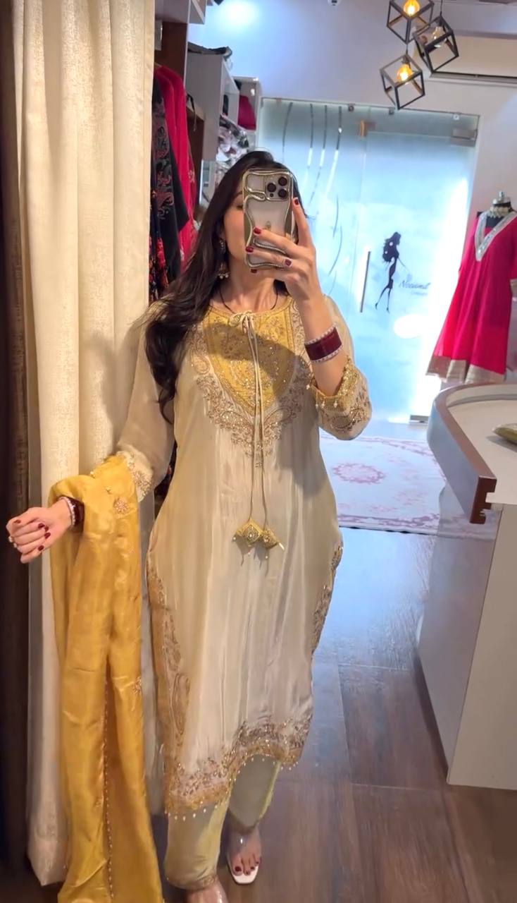 Women’s Ethnic Wear Embroidery Sequence work Fully Stitched Ready to Wear Dress