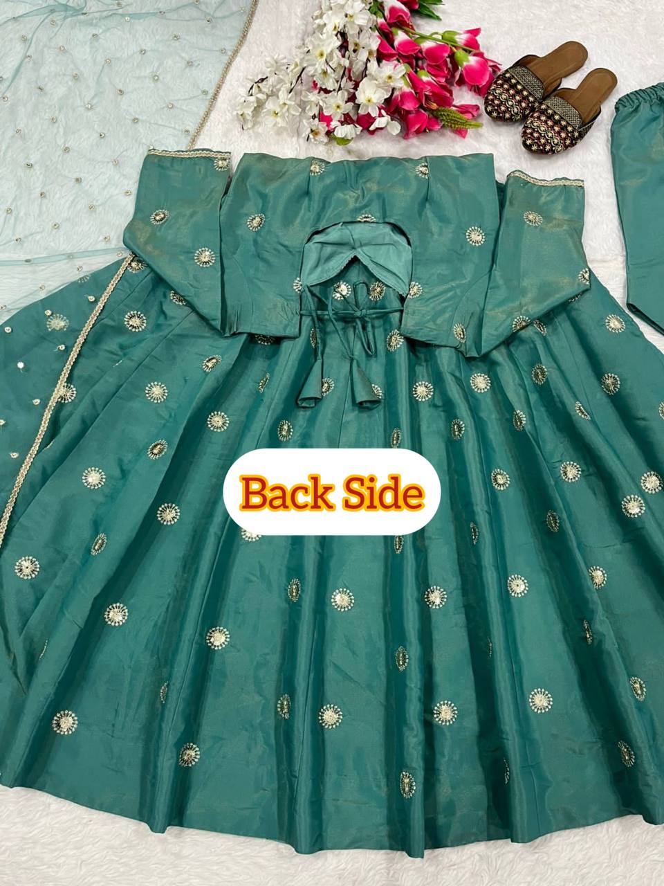 Designer Simmar Silk Anarkali Set for Women | Heavy Sequence & Embroidery Work | Fully Stitched with Pant & Butterfly Net Dupatta | Wedding & Festive Outfit