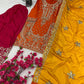 Graceful Pure Chinon Silk Kurti Set with Plazzo & Embroidered Dupatta – Multi-Needle Sequin Work (Fully Stitched)