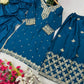 Pure Chinon Silk Embroidered Kurti Plazzo Set with Dupatta (Fully Stitched | Zari & Sequin Work)