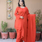 Elegant Natural Silk Plain Kurta Set with Micro Silk Lining & Matching Dupatta