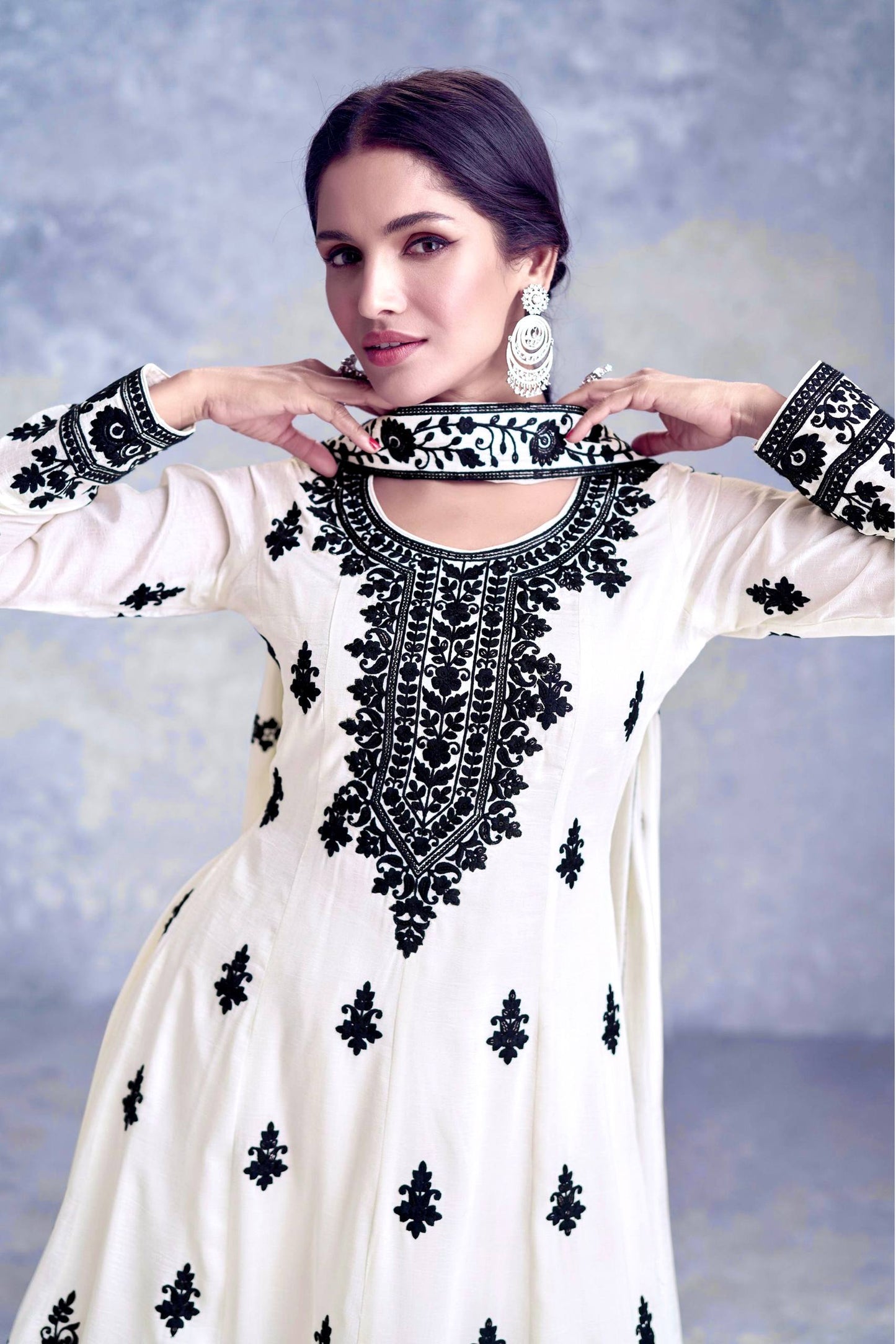 Designer Heavy Pure Faux Georgette Silk Sharara Set with Dupatta – Multi-Needle Sequins Embroidery